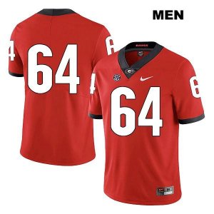 Men's Georgia Bulldogs NCAA #64 David Vann Nike Stitched Red Legend Authentic No Name College Football Jersey YTZ2854RC